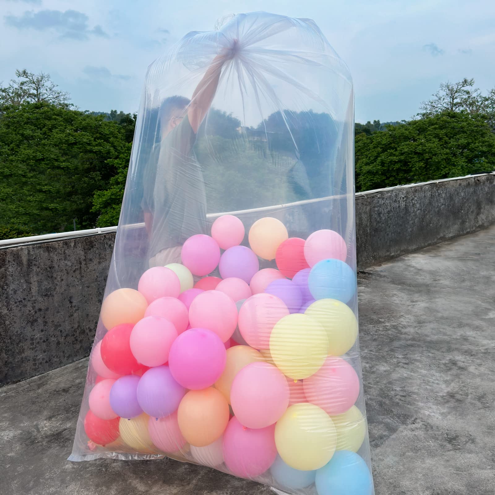 Large balloon bags (4 Pcs),balloon transport bags transparent giant storage bags98 x 59 inch(2pcs) 59 x 47 inch(2pcs)