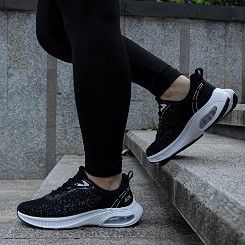 JOYFON Womens Air Athletic Running Shoes Tennis Gym Sports Comfortable Breathable Jogging Sneakers BlackGrey US 6