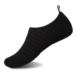 womens mens water shoes barefoot slip-on quick dry non slip aqua socks for beach swim yoga exercise sports, 1 black, 7.5-8.5 women/6.5-7.5 men