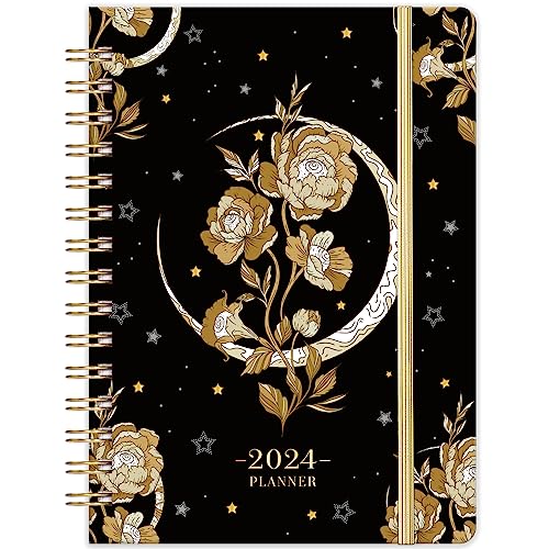 2024 Planner - 2024 Planner Weekly and Monthly, Jan 2024 - Dec 2024, 8.5" x 6.4", 2024 Calednar Planner, Monthly Tabs, Holidays, Back Pocket, Thick Paper, Strong Binding, Perfect Daily Organizer