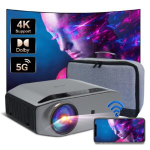 auto focus smart projector 4k supported, artlii amento 5g wifi outdoor projector, bidirectional bluetooth, dolby audio, fhd auto keystone movie projector with built-in netflix, youtube, prime video