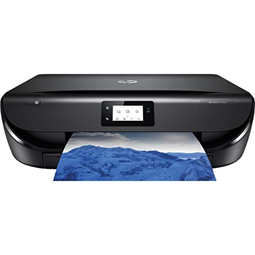 HP Envy 5055 Wireless All-in-One Color Photo Inkjet Printer, Black - Print Scan Copy - 2.2" Touchscreen LCD, 10 ppm, 1200 x 1200 dpi, Auto 2-Sided Printing, Borderless Printing, Bluetooth, USB