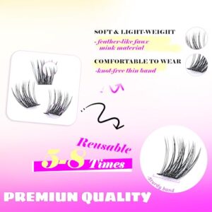 GAQQI Lash Clusters, GQ19 Individual Lashes 168pcs C Curl, DIY Lash Extension 10-16mm Mixed Length False Eyelash Clusters, Natural & Wispy Lash Wisps (GQ19,C Curl,10-16mm)