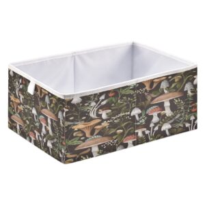 Burbuja Autumn Mushrooms Print Storage Cubes Fabric Storage Bins Foldable Closet Organizer Basket with Handle, 11x11x11 Cube