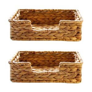 cabilock 2pcs sundries basket cosmetics organizer plant shelving shelves baskets top teacups woven wicker napkin baskets natural toilet tissue towel dispenser bag seaweed clothes box straw