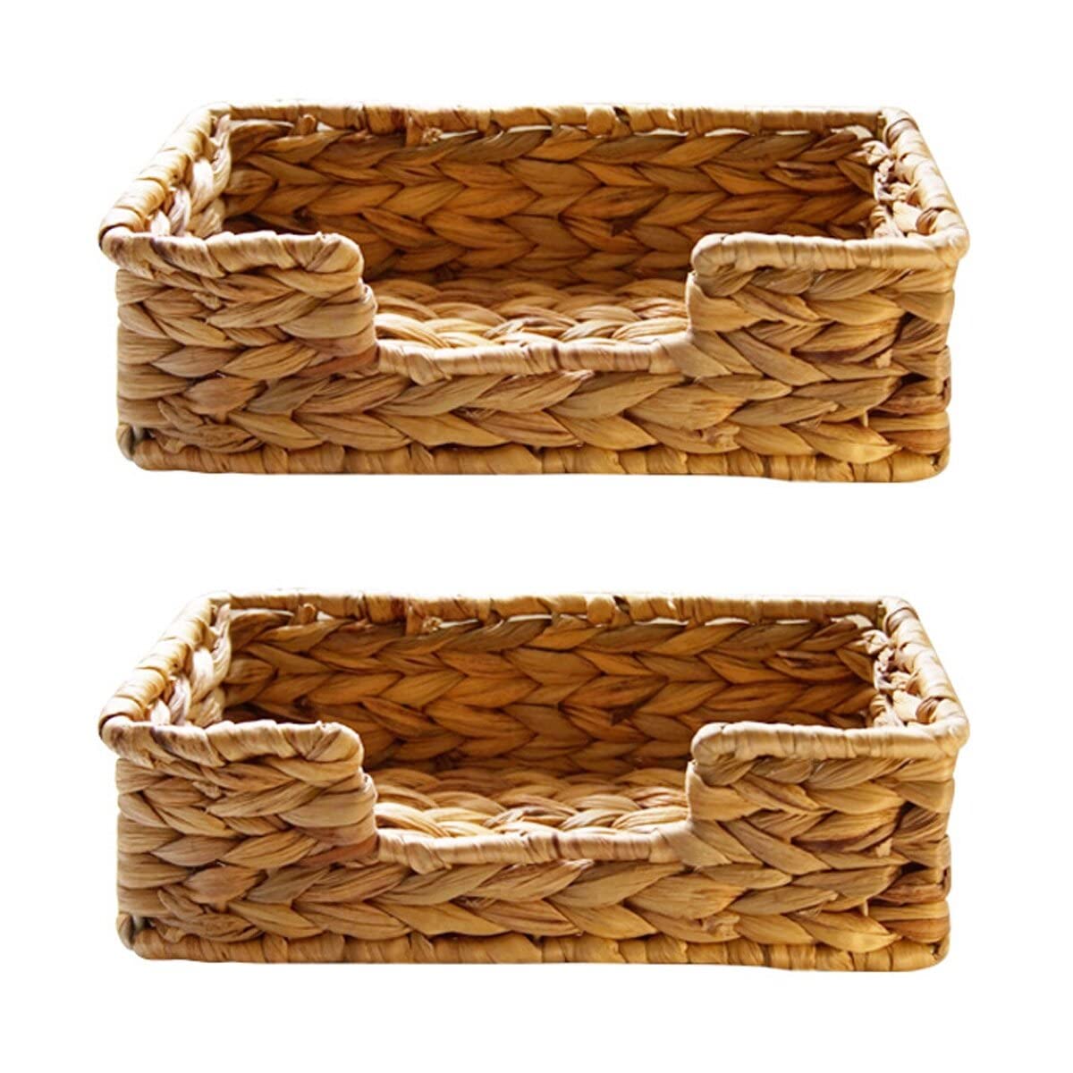 Cabilock 2pcs Sundries Basket Cosmetics Organizer Plant Shelving Shelves Baskets Top Teacups Woven Wicker Napkin Baskets Natural Toilet Tissue Towel Dispenser Bag Seaweed Clothes Box Straw