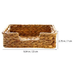 Cabilock 2pcs Sundries Basket Cosmetics Organizer Plant Shelving Shelves Baskets Top Teacups Woven Wicker Napkin Baskets Natural Toilet Tissue Towel Dispenser Bag Seaweed Clothes Box Straw