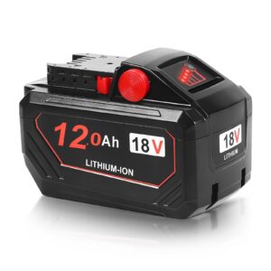 lomrige 18v battery replacement for milwaukee m18 battery 12.0ah 48-11-1850 48-11-1840 48-11-1815 48-11-1820 48-11-1852 48-11-1828 48-11-1822 cordless power tool