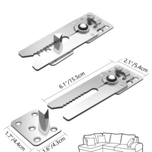 Sectional Couch Connectors,Couch Connections for Sectionals,Sofa Connector Bracket with 16 Screws, Suitable for Loveseat(Sofa Alligator Clips 2 Pairs)