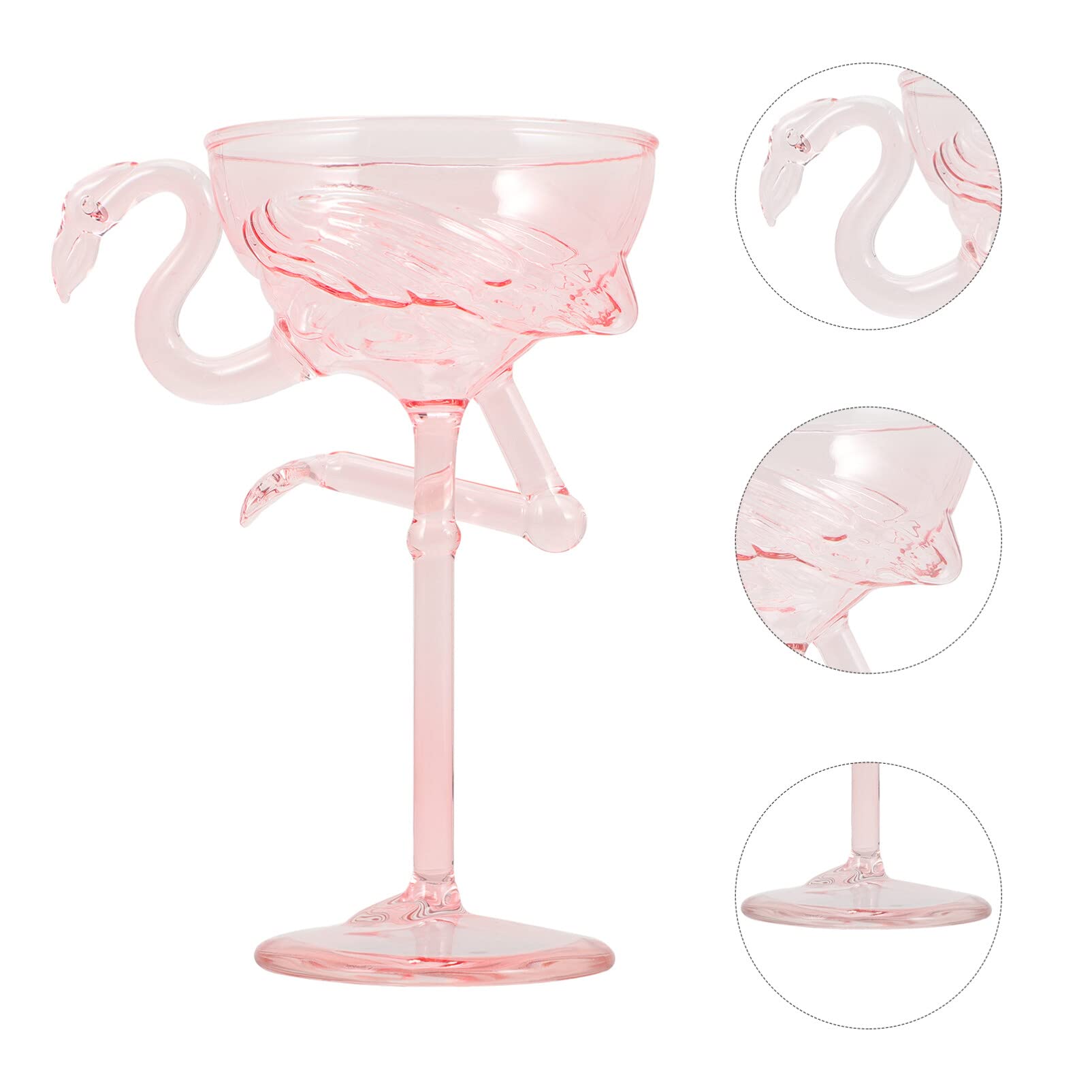 Margarita Glasses Glass Drinking Glasses Flamingo Filter Red Wine Decanter Cup Mugs Goblet Cocktail Drinking Sipper Stemware With Built-in For Champagne Whiskey Containers Pink