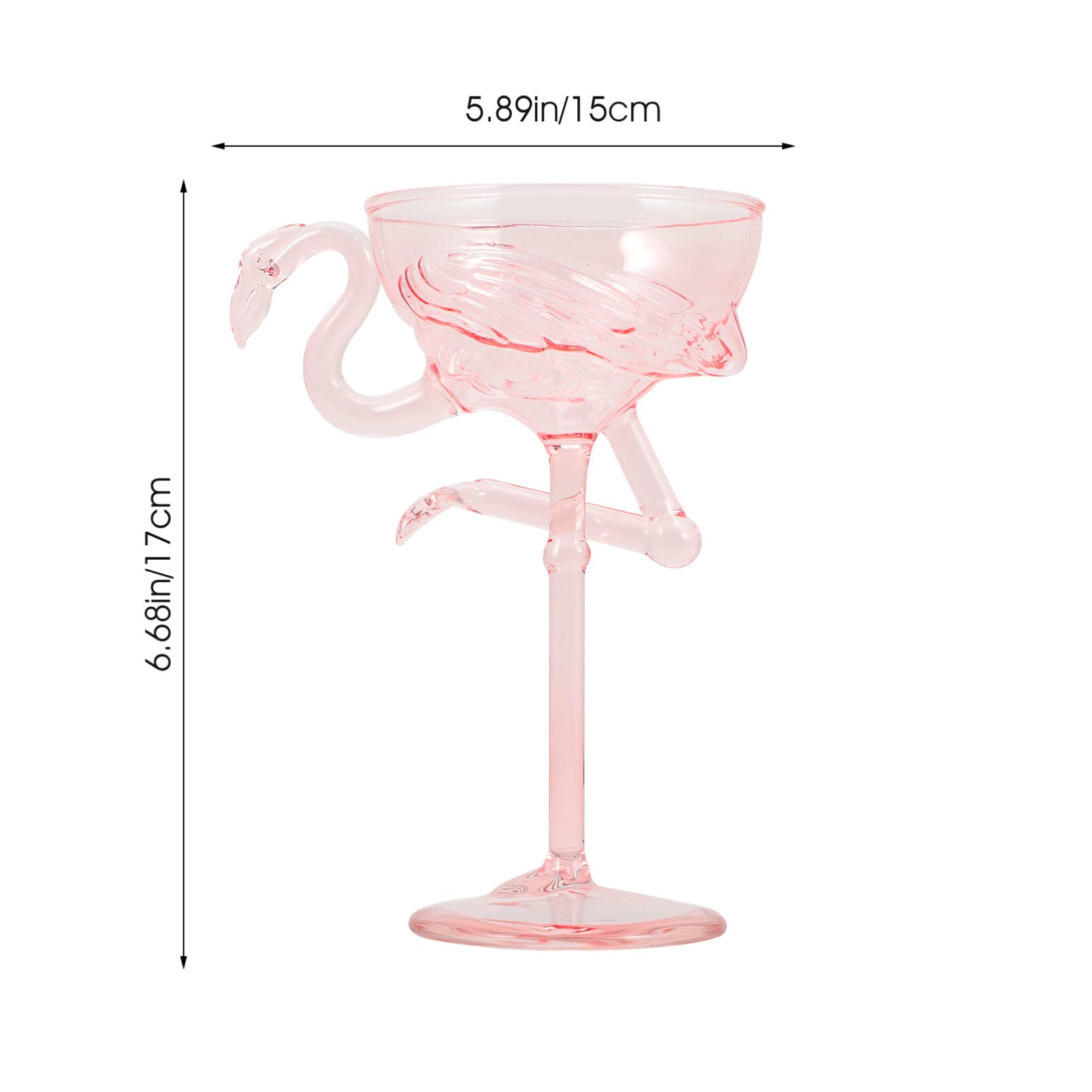 Margarita Glasses Glass Drinking Glasses Flamingo Filter Red Wine Decanter Cup Mugs Goblet Cocktail Drinking Sipper Stemware With Built-in For Champagne Whiskey Containers Pink