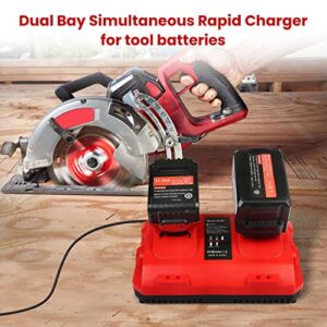 Rapid Battery Charger Station for Milwaukee M18 Charger Dual Bay Simultaneous, Compatible with Milwaukee 18V Lithium Battery