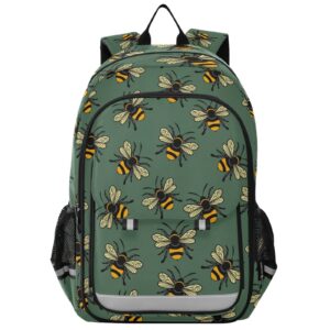 alaza cute bee backpack bookbag laptop notebook bag casual travel trip daypack for women men fits 15.6 laptop