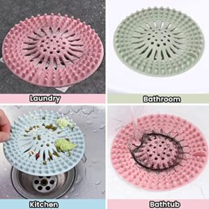 5 Pack Hair Catcher Durable Silicone Hair Stopper Shower Drain Covers, Easy to Install and Clean for Bathroom Bathtub Kitchen