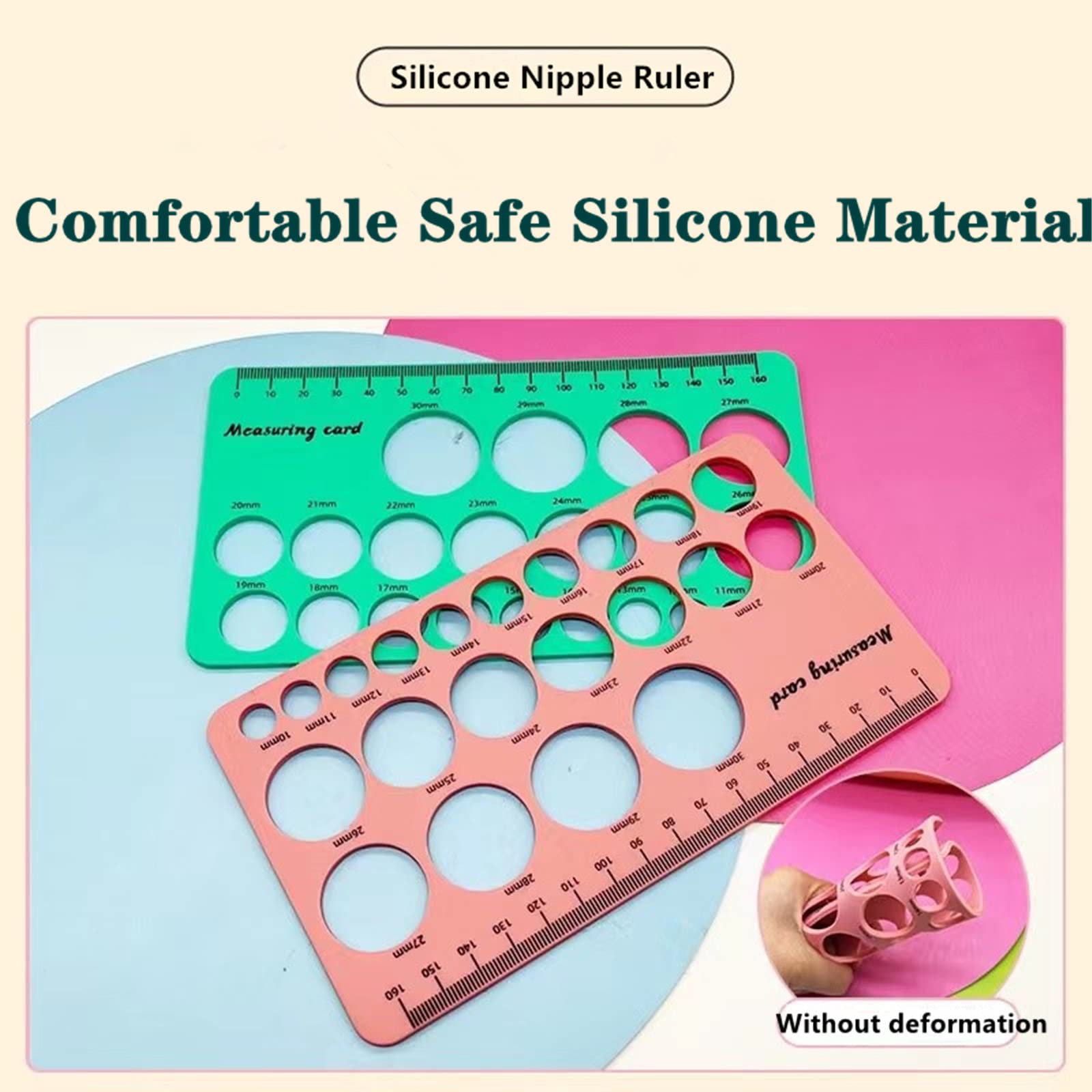 Nipple Rulers, Nipple Ruler for Flange Sizing Measurement Tool, Soft Silicone Flange Size Measure for Nipples Breast Flange Measuring Tool - New Mothers Musthaves
