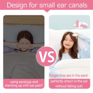 EARS SECRET Super small ear plugs for sleeping Mini earplugs noise cancelling for women kids ultra Soft foam Earbuds Side Sleepers extra small Size Candela 25pairs Pink