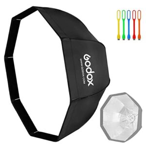 godox 47" 120cm octagon softbox kit, octa foldable umbrella softbox, sb-ue portable octabox with bowens mount speedring and carrying bag for studio flash monolight, portrait and product photography