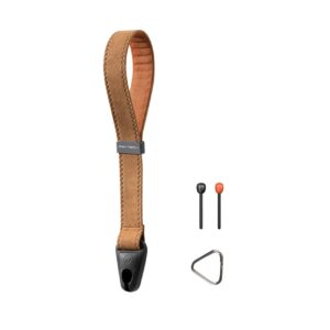 pgytech camera wrist strap for photographers adjustable quick release camera hand strap for sony, nikon, canon, gopro(brown)