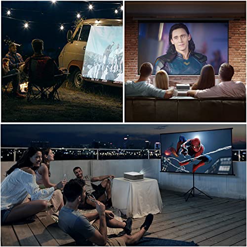 Mini Projector with 5G WiFi and Bluetooth, Native 1080P Portable Projector, Movie Projector Compatible with TV Stick/Phone/PC/DVD/HDMI/AV/USB/SD etc, indoor & outdoor use