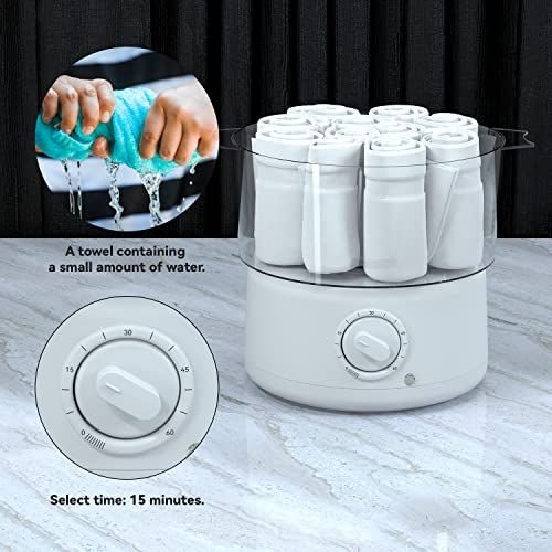 HYTOBP Quickly Heating Towel Warmer for Facials, Portable Towel Steamer That can Hold 8 Mini Wet Towels is a Timed Mini Towel Heater.(White)