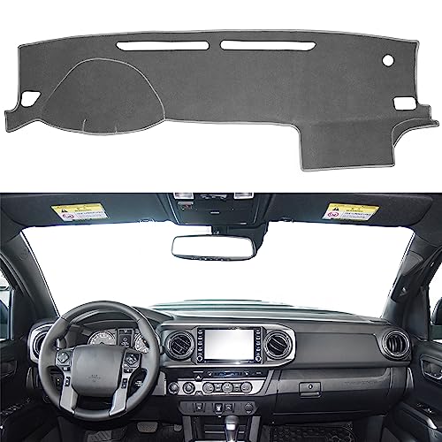 SENSHINE for Toyota Tacoma Accessories 2016-2022 2023 Dashboard Cover Center Console Cover Dash Mat Carpet Protector Sunshield Cover Custom Fit, All Gray