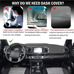 SENSHINE for Toyota Tacoma Accessories 2016-2022 2023 Dashboard Cover Center Console Cover Dash Mat Carpet Protector Sunshield Cover Custom Fit, All Gray