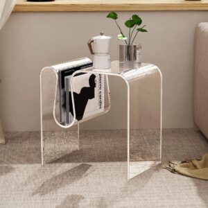 solaround Acrylic Side Table, Small End Table for Living Room,Bedside Table for Bedroom Lucite Nightstand (1, Clear, 17.7 * 17.7 * 11.8)