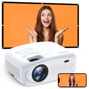 crazview projector, 5g portable video projector with wifi and bluetooth function, 9500l outdoor projector native 1080p support 350 inch display, compatible with android/ios/tv stick/computer