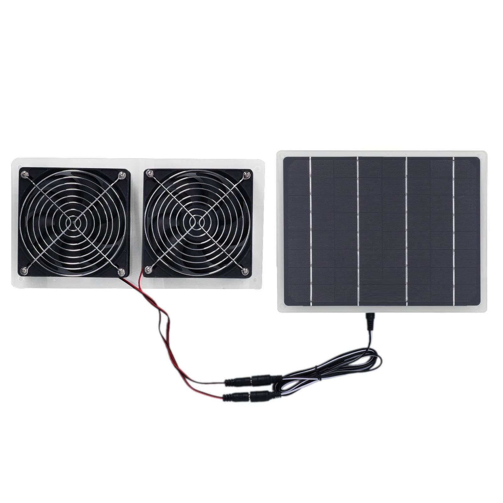 RV Solar Panels Fan Solar Panel Powered Fan 2 Fans 100W 20V Green Energy Portable Convenient Mini Ventilator for Dog Pet House Greenhouse RV