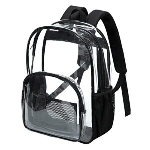 bormelun 16.6 inches clear bookbags heavy-duty large backpack see through transparent plastic daypack waterproof for boy girls men women concert stadium approved
