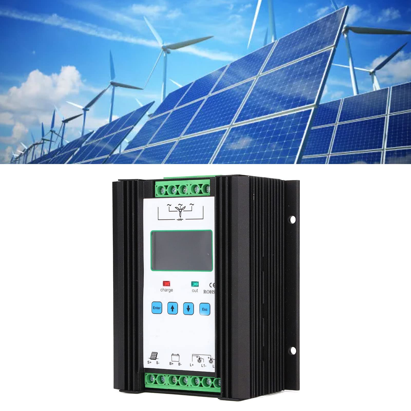 Wind Solar Hybrid Controller , Solar Hybrid Controller Solar Controller Digital Intelligent Control Wind Solar Regulator 12V 24V 600W