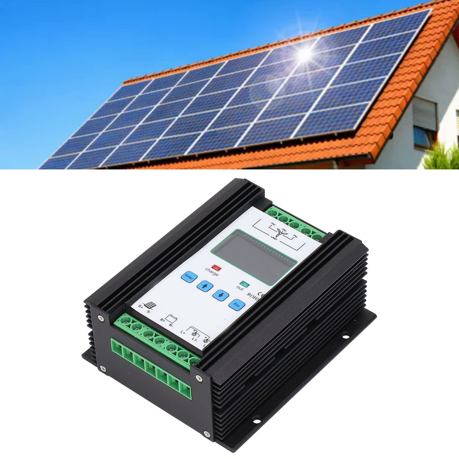 Wind Solar Hybrid Controller , Solar Hybrid Controller Solar Controller Digital Intelligent Control Wind Solar Regulator 12V 24V 600W