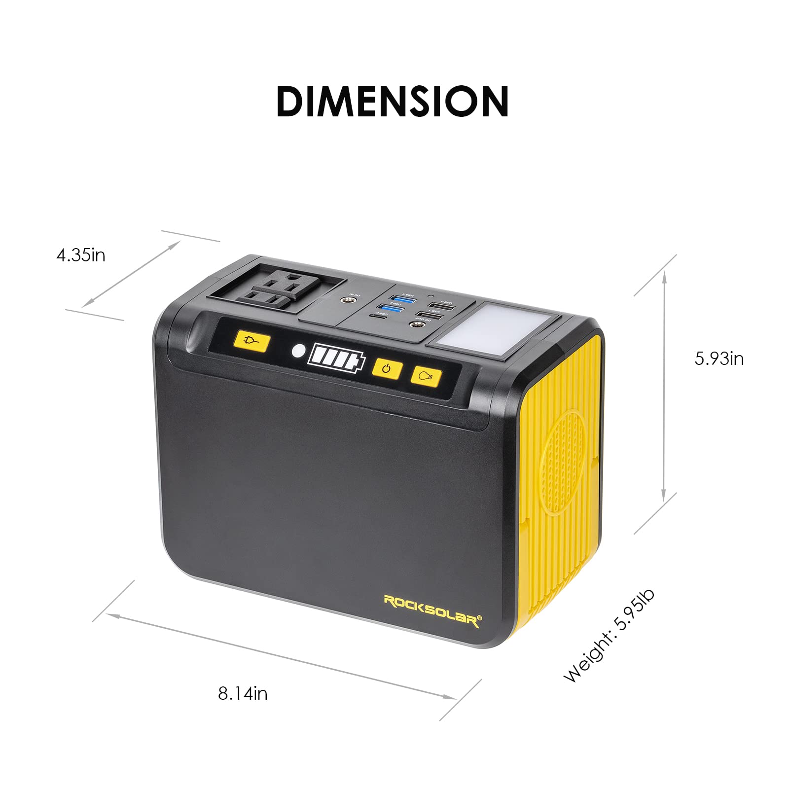 ROCKSOLAR Portable Power Station 250W RS811-277Wh Backup Lithium Battery, Solar Generator Power Supply with AC/USB/12V DC Outlets for Camping, RV, Home, Outdoor, Emergency