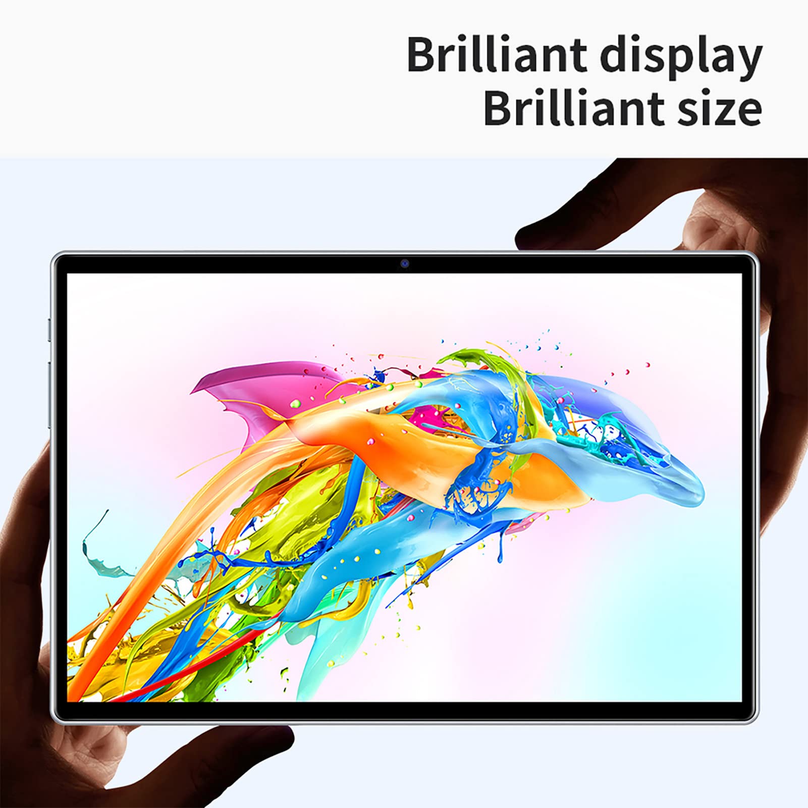 10Inch Tablet for Android 11, 1920x1200 Resolution HD IPS Display 8GB RAM 128GB ROM MT6753 Octa Core CPU, Gaming Tablet for Family Office, Silver