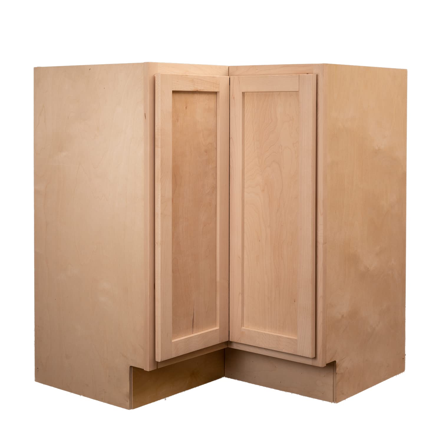 Quicklock RTA (Ready-to-Assemble) | Base Kitchen Cabinets - Shaker Style | Plywood Box Construction | Made in America (Raw Maple, 18" D x 30" W x 34.5" H Lazy Susan)