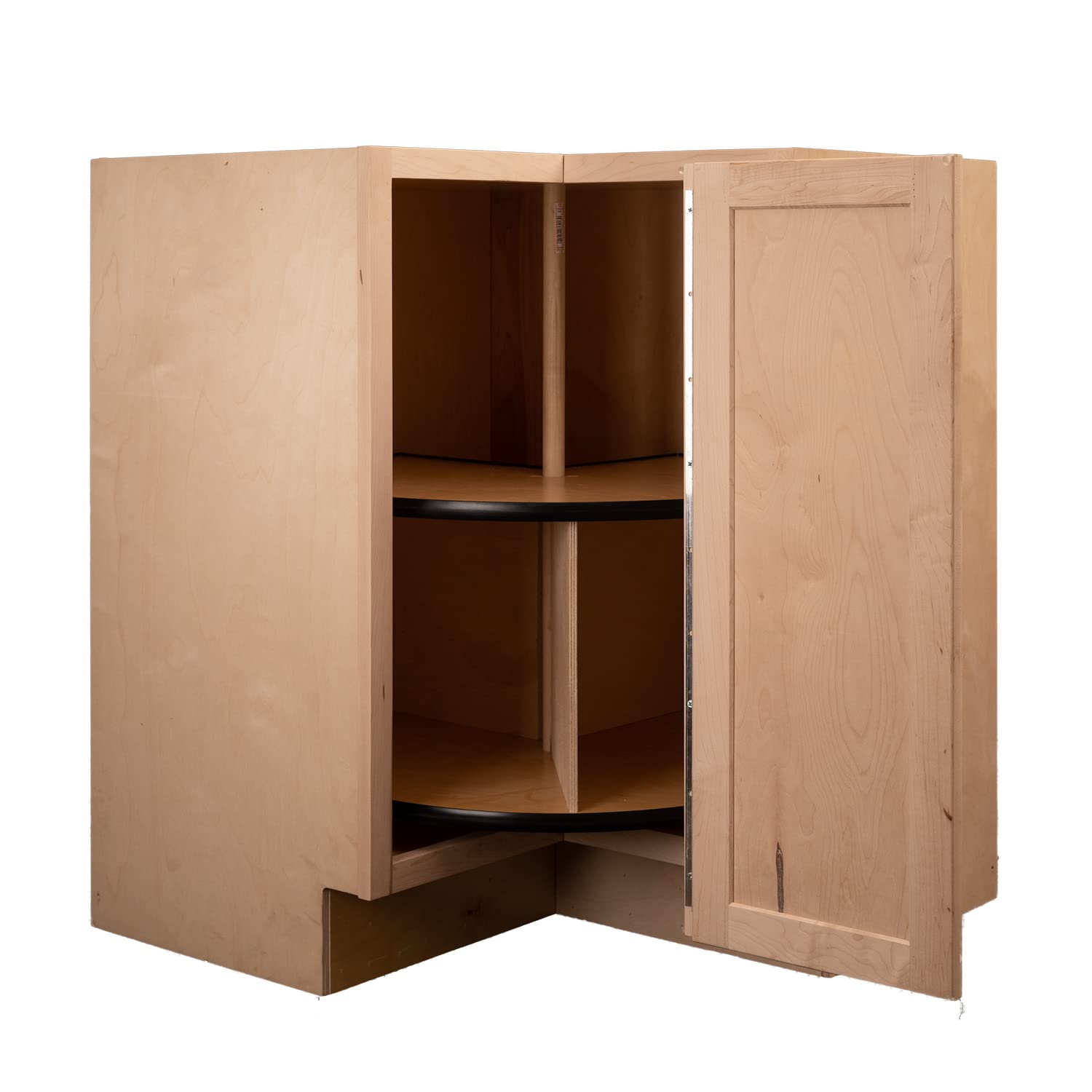 Quicklock RTA (Ready-to-Assemble) | Base Kitchen Cabinets - Shaker Style | Plywood Box Construction | Made in America (Raw Maple, 18" D x 30" W x 34.5" H Lazy Susan)