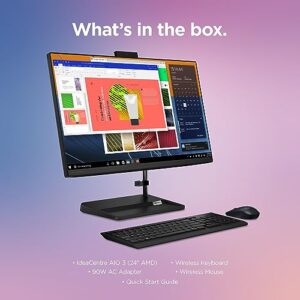 Lenovo IdeaCentre AIO 3 - (2023) - All in One Desktop Computer - 23.8" FHD - 720p HD Built in Camera - Windows 11-16GB Memory - 256GB Storage - AMD Ryzen 3 7330U - Mouse & Keyboard Included