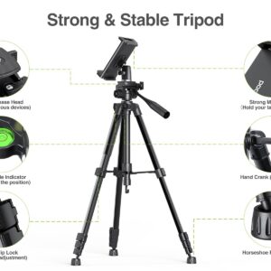 Elitehood 68" Heavy Duty iPad Tripod, Ultra-Stable Camera Tripod for iPad Pro 12.9, iPad Tripod Stand Mount for Video Recording/Photography, Compatible with 4.7-13inch Tablet/iPad Pro/Webcam/DSLR