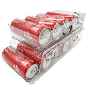 double - layer soda can organizer - auto rolling - best for kitchen and refrigerator organizer