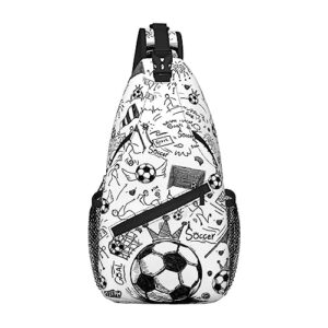 ruvnsr soccer sling bag sport ball soccer chest bag casual backpack football crossbody bags travel hiking daypack for adults women men gifts