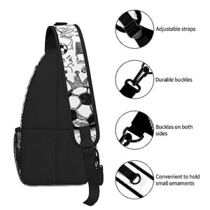 RUVNSR Soccer Sling Bag Sport Ball Soccer Chest Bag Casual Backpack Football Crossbody Bags Travel Hiking Daypack For Adults Women Men Gifts