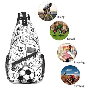RUVNSR Soccer Sling Bag Sport Ball Soccer Chest Bag Casual Backpack Football Crossbody Bags Travel Hiking Daypack For Adults Women Men Gifts