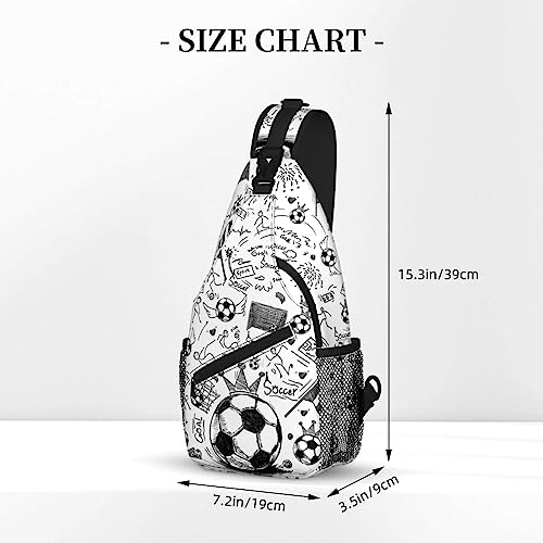 RUVNSR Soccer Sling Bag Sport Ball Soccer Chest Bag Casual Backpack Football Crossbody Bags Travel Hiking Daypack For Adults Women Men Gifts