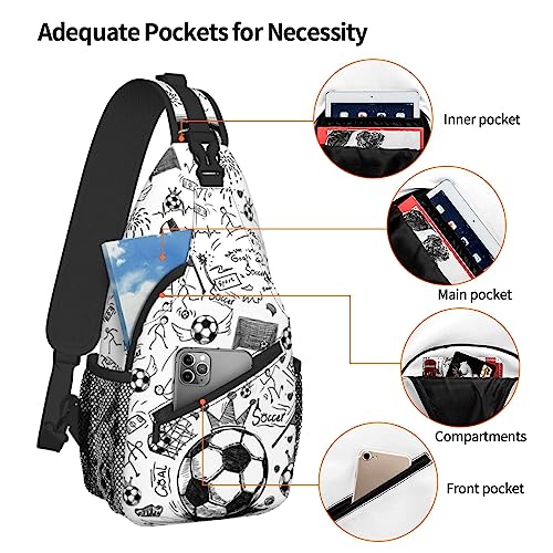 RUVNSR Soccer Sling Bag Sport Ball Soccer Chest Bag Casual Backpack Football Crossbody Bags Travel Hiking Daypack For Adults Women Men Gifts