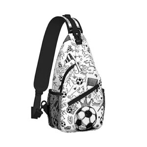 RUVNSR Soccer Sling Bag Sport Ball Soccer Chest Bag Casual Backpack Football Crossbody Bags Travel Hiking Daypack For Adults Women Men Gifts