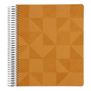 7" x 9" platinum coiled dated weekly focused planner (july 2023 - june 2024) - mustard mosaic vegan leather cover, dated 12-month, weekly & monthly agenda by erin condren