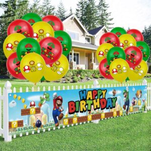 mario party banner mario balloons video game theme party decoration for mario birthday party supplies mario party yard decorations