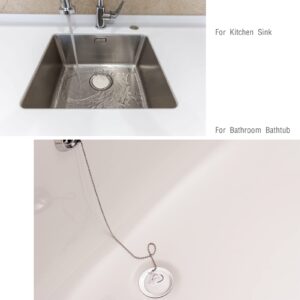 2 Packs Tub Stopper, Rubber Bathtub Stoppers Drain Plug with 15" Stainless Steel Beaded Chain, Premium Bathroom Plug Fit for 1.5" to 2" Kitchen Sink, Bathroom Bath tub, Drain Stopper, White