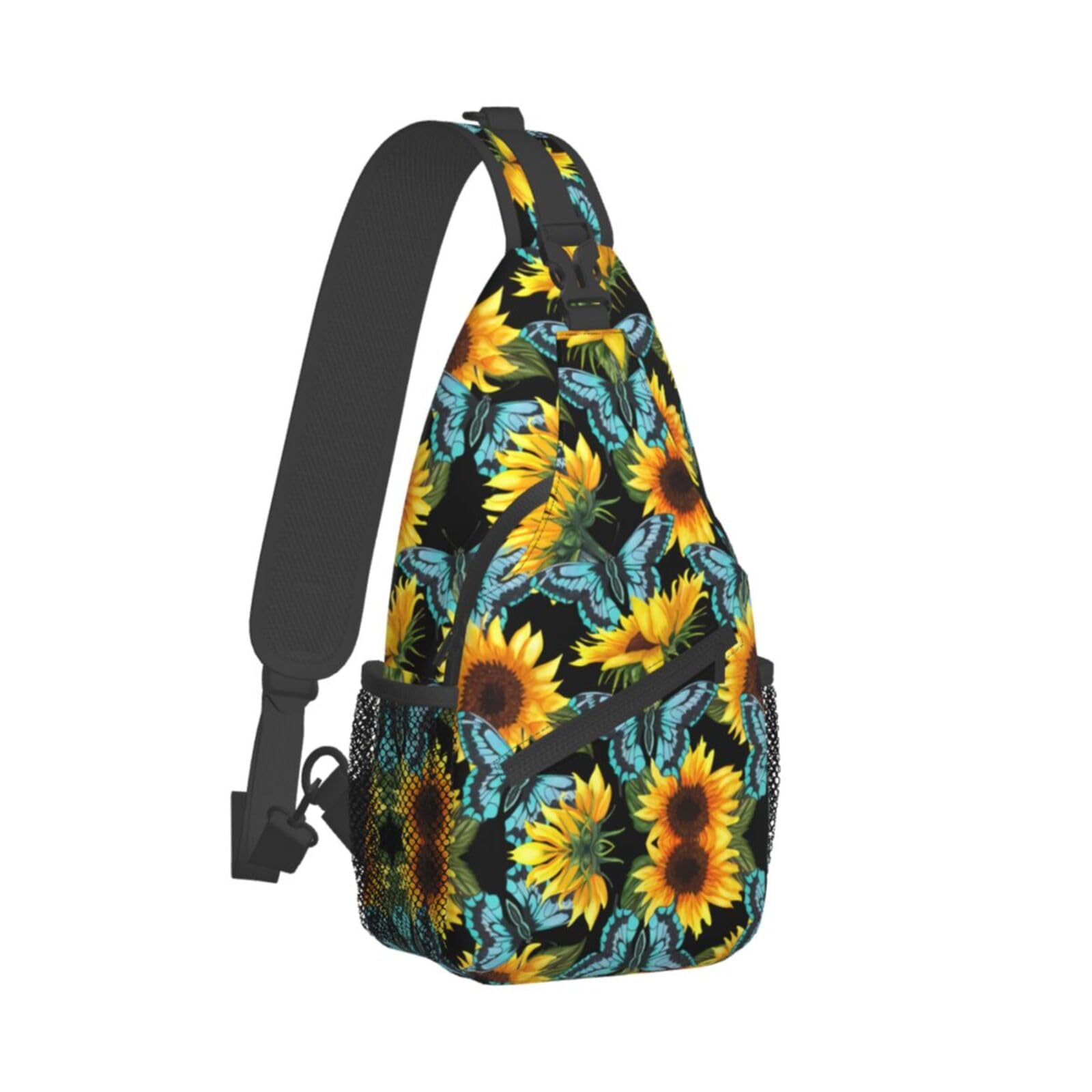 JSHXJBWR Sunflower Sling Backpack Crossbody Shoulder Bags For Men Women Beautiful Sunflowers Casual Adjustable Daypacks Chest Bag For Hiking Travel Cycling