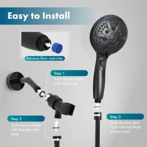 Filtered Shower Head with Handheld,Twinkle Star High Pressure 10 Mode Detachable Showerhead Built-in Power Wash with ON/OFF Pause Switch,15 Stage Water Softener Filters for Hard Water Remove Chlorine